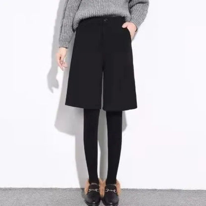 Women Clothing Autumn Winter Fashion Simplicity Woolen Cloth Trousers Female Appear Thin High Waist Loose Large Size Casual Pant
