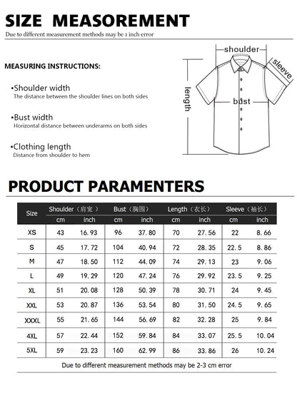 2023 solid color summer shirt men's Hawaiian shirt casual fashion street short sleeve beach holiday party men's pocket shirt 5XL