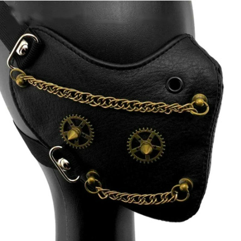 Saibo punk steampunk party protective mask personality chain Halloween adult face mask