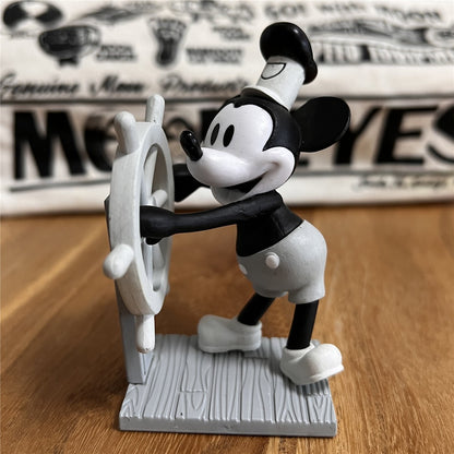 Disney Steamboat Willie Mickey Mouse Anime Figure Model Toys Cake Desktop Decoration Collectible Dolls Toys Gifts for Children