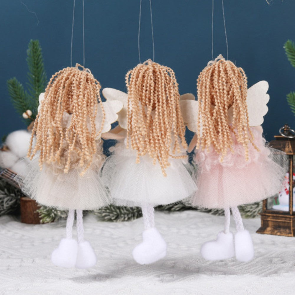 Christmas plush antlers angel girl pendant Christmas tree pendant creative doll pendant gift
