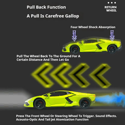 Miniatura 1:24 Lamborghini Revuelto Modelo Liga Carro Esportivo Diecast Brinquedo Portas Abertas com Recuo e Spray Veículos de Presente para Crianças