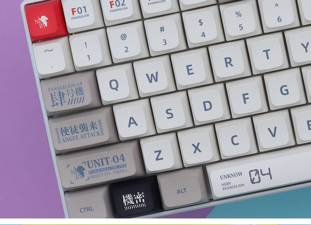 Keycaps Personalizadas Tema Eva Animação Japonesa Perfil XDA PBT Sublimação para Teclado Mecânico com Switch MX GMK