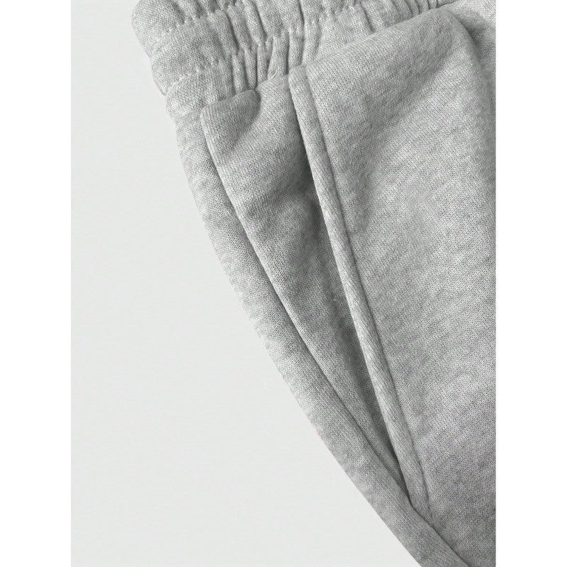 Men's solid color drawstring waist slanted pocket sports pants, pure cotton casual loose pants  sweatpants men pants