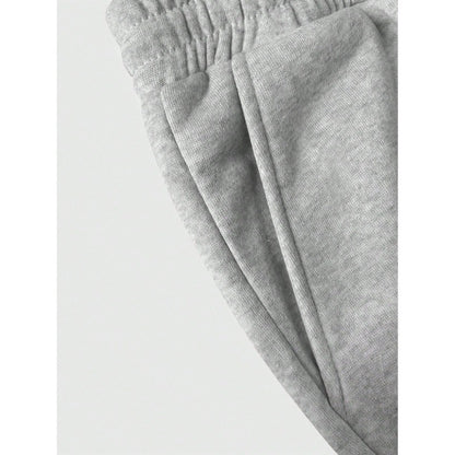 Men's solid color drawstring waist slanted pocket sports pants, pure cotton casual loose pants  sweatpants men pants