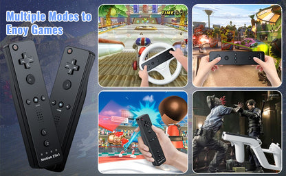2 in 1 For Nintendo Wii Controller Set Optional Motion Plus Joystick Wireless Remote Gamepad with Silicone Case Video Game