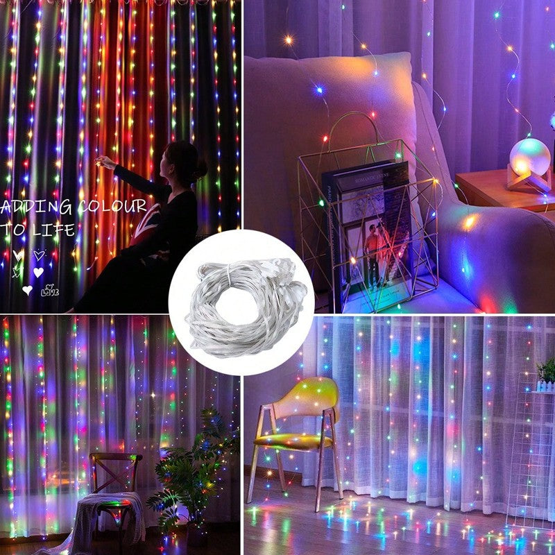 3/9M USB LED Curtain 8Modes Remote Control String Lights Holiday Wedding Fairy Garland Lights For Bedroom Living Room Decor
