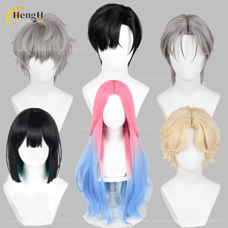 Em estoque Anime Till Ivan Luka Sua Mizi Perucas Sintéticas de Anime para Cosplay Cabelo Resistente ao Calor Perucas de Festa de Halloween + Touca de Peruca Grátis