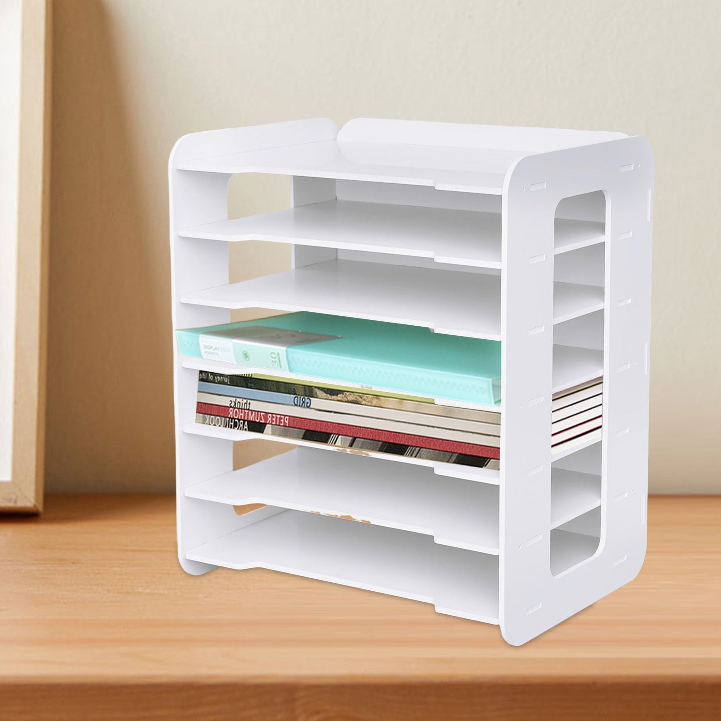 7-Layer File Organizer with PVC Material, Easy Assembly, Space-Saving Storage for Desk, Ideal for Home, Office, and School Use