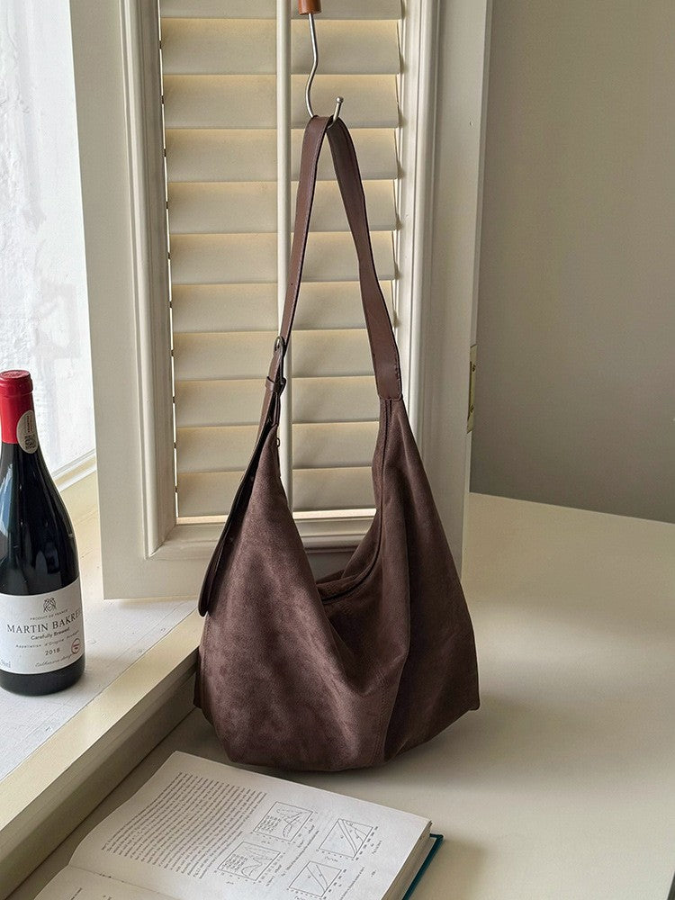 Scrub Leather female Shoulder bags winter new Ladies handbag Large capacity Brand design women big totes bolsa brown