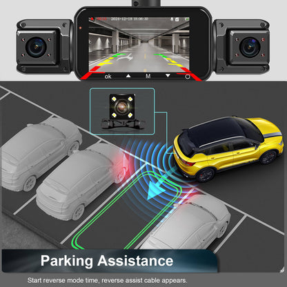 Câmera automotiva (Dashcam) 4 canais Black Box WiFi Câmera de condução FHD 1080P Visão Noturna Gravação em Loop adiciona kit de fiação acessórios automotivos