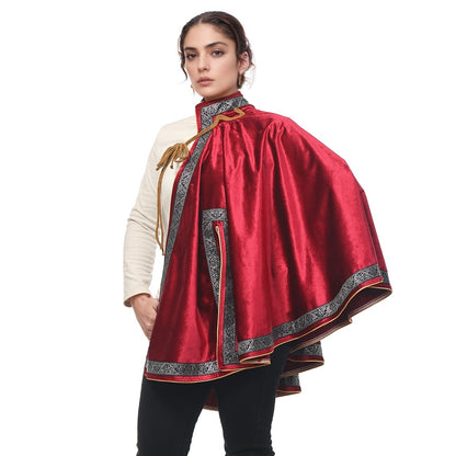 Medieval Musketeer Cape Women Men Steampunk Shawl Half Shoulder Samurai Cloak LARP Warrior Cape Medieval Halloween Costume