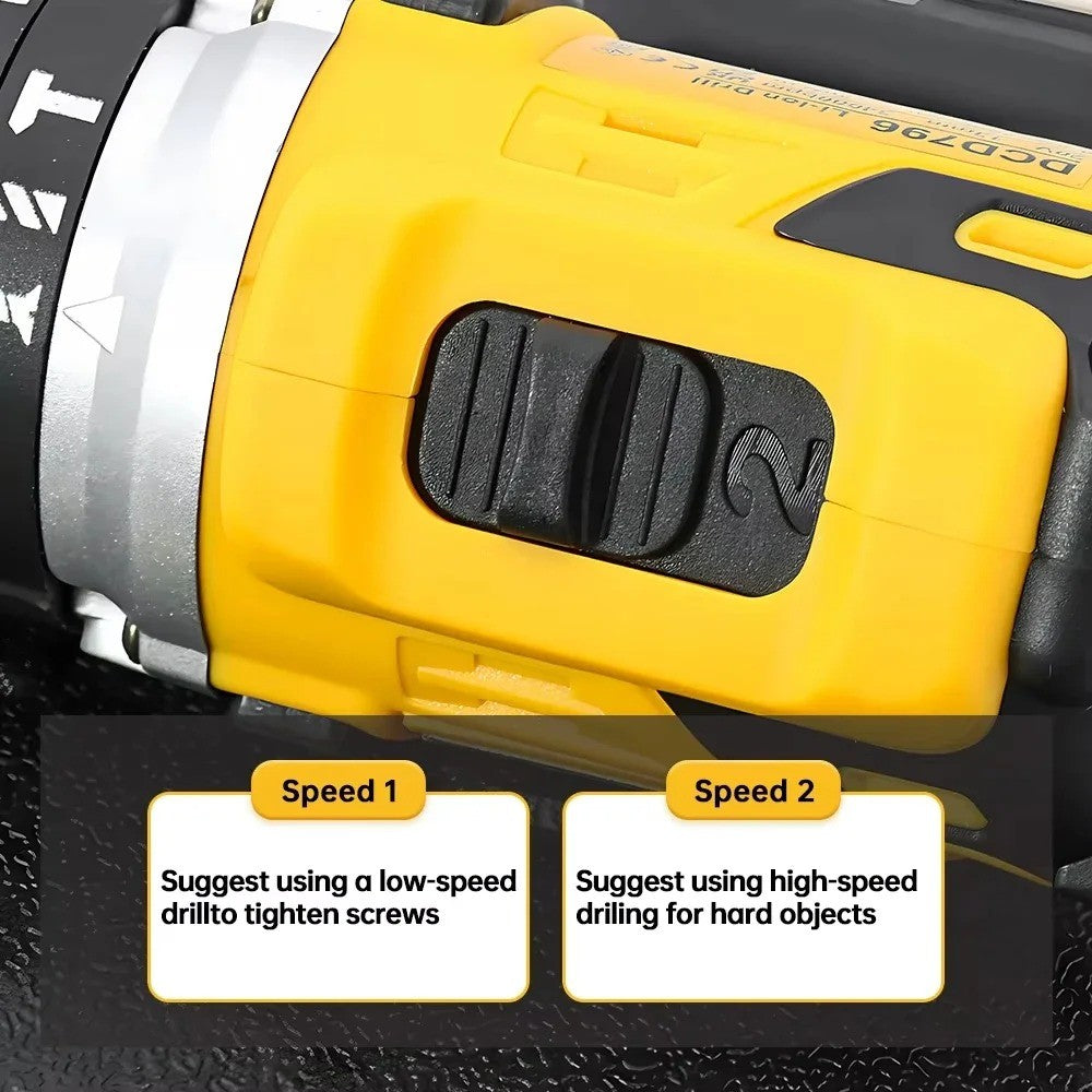 Dewalt DCD796 Parafusadeira/Furadeira de Impacto sem Fio Brushless Parafusadeira Brushless Multifuncional Recarregável Portátil Ferramentas Elétricas 20V a Bateria