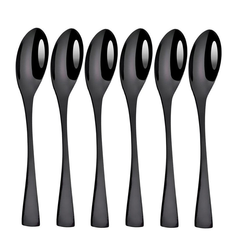 6Pcs Black Cutlery 304 Stainless Steel Dinnerware Set Steak Knife Silverware Creative Dinner Set Mirror Luxury Steak Knife Forks