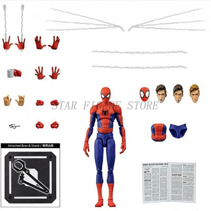 Coleção de Bonecos de Ação Sv Action Spider-Man Peter Parker Sentinel Marvel Homem-Aranha no Aranhaverso Brinquedos Modelo de Estatueta
