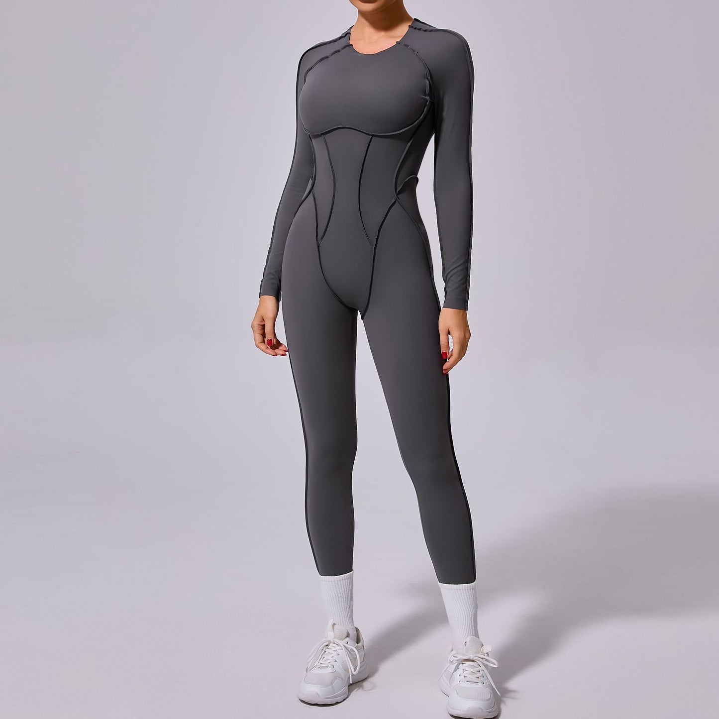 One-piece Yoga Jumpsuit Women Long Sleeved Set Quick Drying Yoga suit Gym Training Suit  Sportswear Bodysuits Women Fitness Set