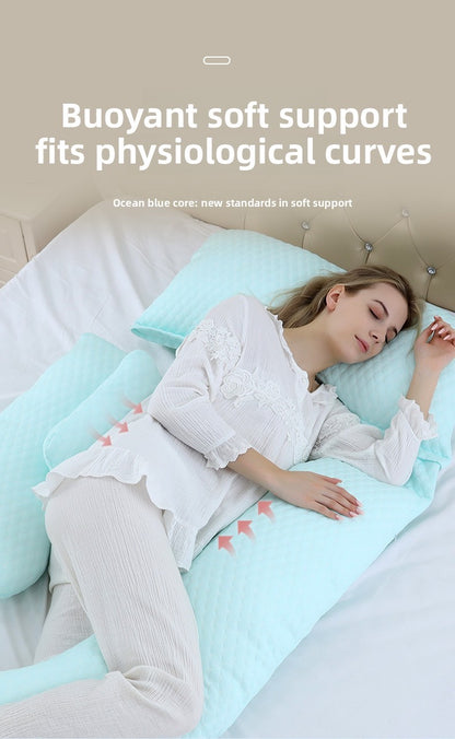 Pregnant women's pillows side sleeping pillows abdominal support U-shaped throw pillows for pregnant women to sleep are enlarged