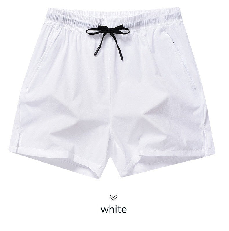 1pcs Summer Men Ice Silk Shorts Quick Drying Running Gym Pants Homme Surf Ventilate Drawstring Casual Outdoor Sport Couple Short