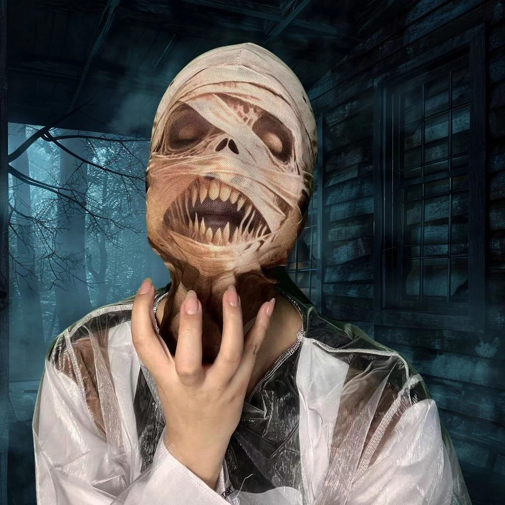 3D Digital Print Mask Creative Horror Cosplay Headscarf Halloween Party Hip Hop Headwear