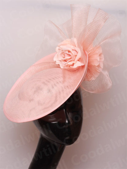 Fascinator Feminino Azul Marinho Chic Chapéu Elegante para Royal Ascot Millinery Noiva Casamento Coquetel Acessórios de Cabelo Véus e Acessórios para Cabeça