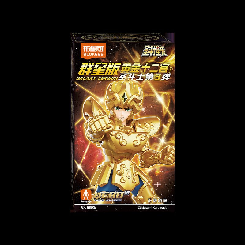 BLOKEES Gold Saints Stars Series Wave1- 4 Blind Box | Saint Seiya Licensed Action Figure Set for Anime Collection & Gift