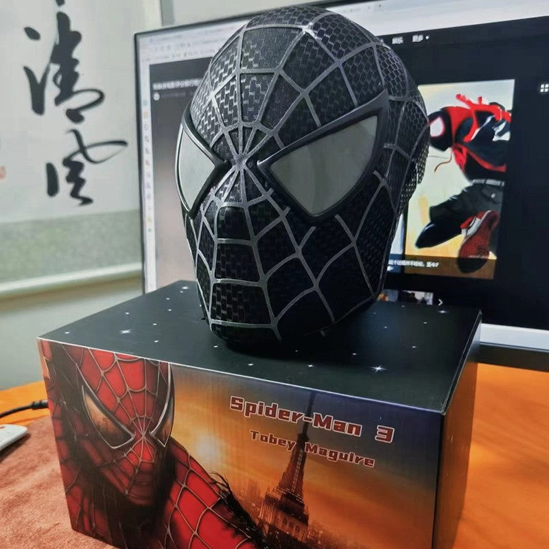 A Incrível Máscara de Homem-Aranha de Toby Maguire com Casco Rígido e Olhos Magnéticos, Tecido Estampado de Teias 3D de Venom de Super-Herói Cos