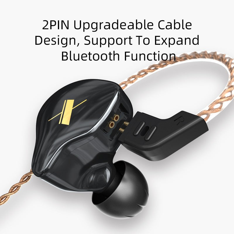 KZ EDX Wired Headset In-Ear Monitor Earbuds Earphones Detachable Cable Sport Game Noice Cancelling Headphone With Microphone