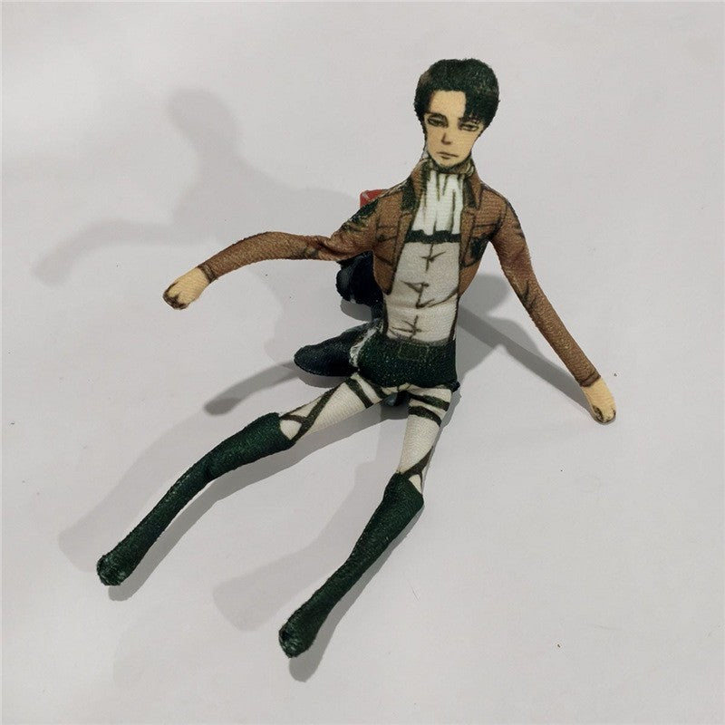 28cm Anime Attack On Titan Levi Cosplay Plush Doll Body Wire Skeleton Action Stuffed Dolls Accessories Ornament Gifts