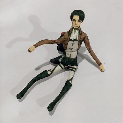28cm Anime Attack On Titan Levi Cosplay Plush Doll Body Wire Skeleton Action Stuffed Dolls Accessories Ornament Gifts