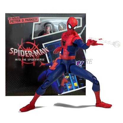 Coleção de Bonecos de Ação Sv Action Spider-Man Peter Parker Sentinel Marvel Homem-Aranha no Aranhaverso Brinquedos Modelo de Estatueta
