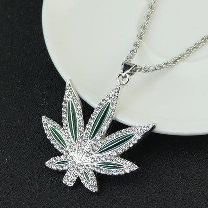 Colar Amuleto Erva Daninha da Moda para Mulheres Homens Colar Folha de Bordo Hip Hop Correntes Pingente Joias Presente Atacado Collares