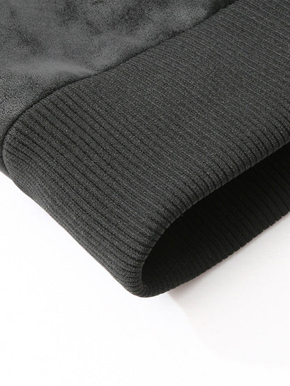 Men'S Motorcycle Jacket - Windproof Thermal Zip-Up Biker Coat with Stand Collar, Full-Zip Closure, Front Pockets - Lightweight N