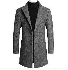 Winter Jacket Men Wool Pea Coat Oversized Overcoat Solid Business Casual Coat Men's Clothing Woollen Coats 4XL AF2011