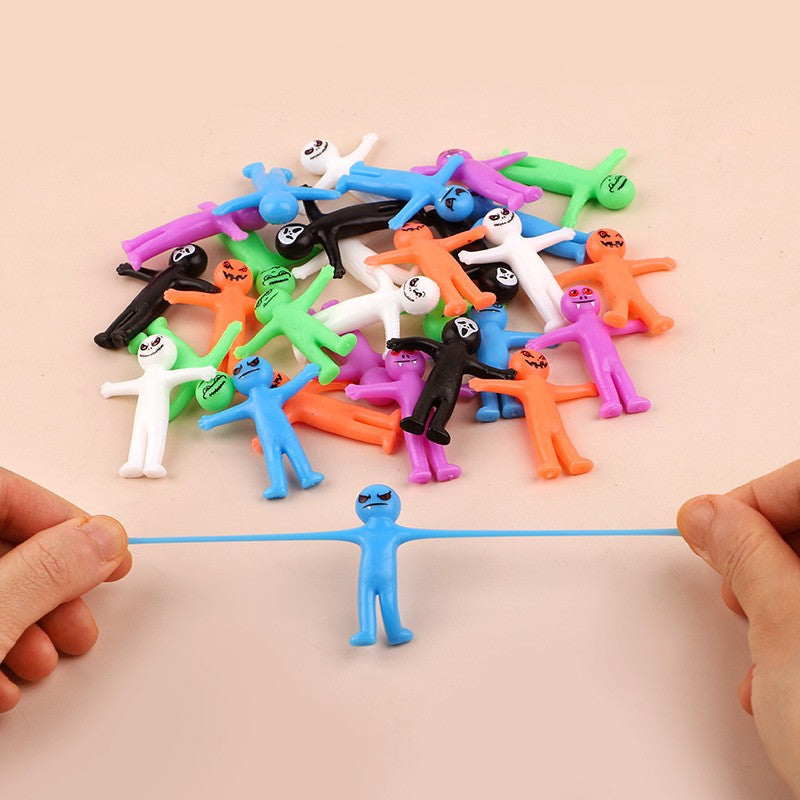 12-36Pcs Funny Little Man Halloween Stretchy Toy Kids Halloween Birthday Party Favors Goodie Bag Trick or Treat Bucket Filler