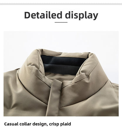 Top Grade ??????Men's Stand Collar Parka Jacket Windbreaker Coats Bubble Puffer Outerwear for Young Adults?????????????????