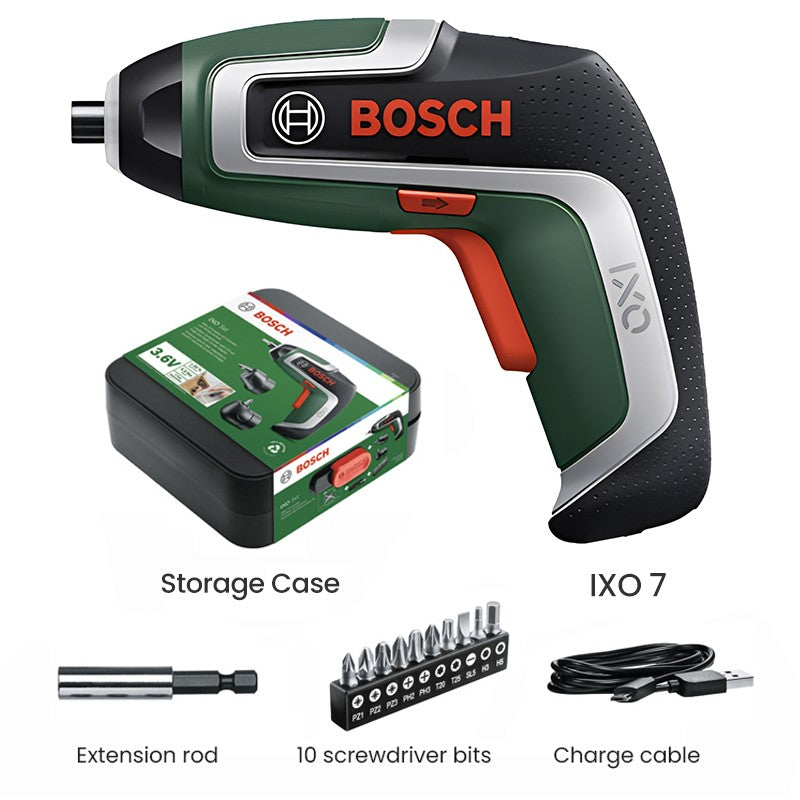 Parafusadeira sem fio Bosch IXO 3.6V Recarregável USB Multifuncional Mini Furadeira Elétrica Chave de Fenda Portátil Ferramenta Elétrica Ixo 7/6