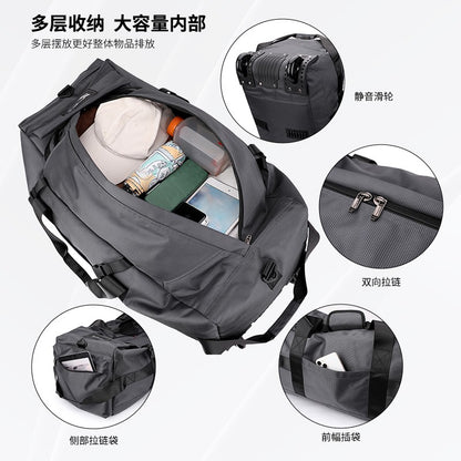 Travel Bag, Large Capacity Handbag, Portable Outdoor Carry-On Luggage, Wheeled Travel Bag, Convenient and Practical Unisex Travel Bag