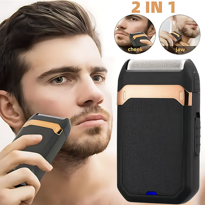 Beard Shaver Electric Sideburns Trimmer For Man With Nail Clipper Cutter Rechargeable Lithium Battery