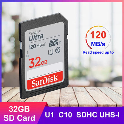 Cartão SD SanDisk 32 GB SDHC 64 GB 128 GB 256 GB Cartão SDXC Cartões de memória C10 Velocidade de leitura de até 200 MB/s U3 V30 Cartões Flash 4K UHD para Câmera