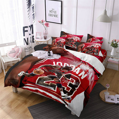 2025 Fashion Basketball Star Jor.dan Bedding Sets Pillowcase 2/3pcs Duvet Cover Set Quilt Cover for Young Boys Bedroom
