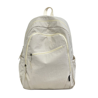 Backpack, large capacity, adjustable shoulder straps, suitable for school, campus travel, and work, with a secure zipper closure