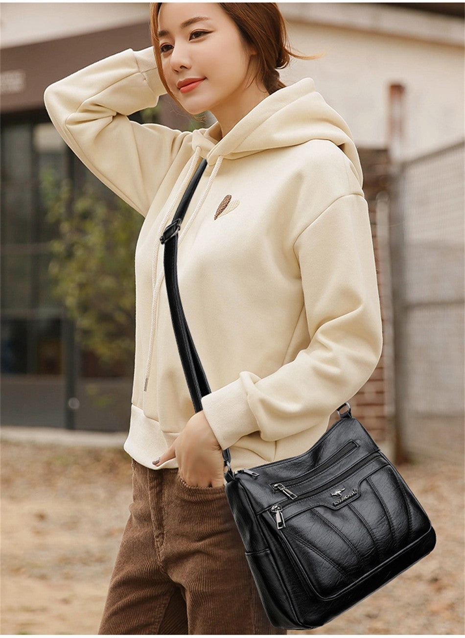 Soft Leather Women Bag Branded Designer Ladies Handbag Purses 2023 Luxury Female Shoulder Bag Large Capacity Crossbody Bags Sac