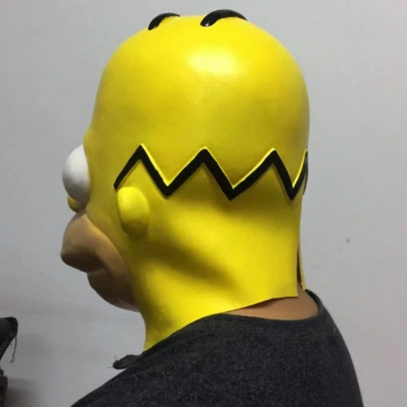 Anime Movie Simpson Cosplay Mask Festival Party Stage Performance Wear Hood Children's Day Yellow Latex Face Shield
