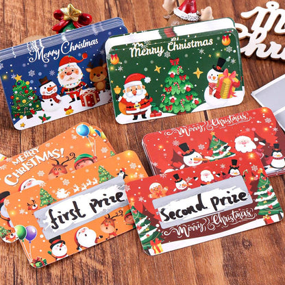 20/40pcs Christmas Scratch Off Cards Santa Claus Print Double-Sided DIY Blank Writable Gift Vouchers for Party Favors Xmas Decor