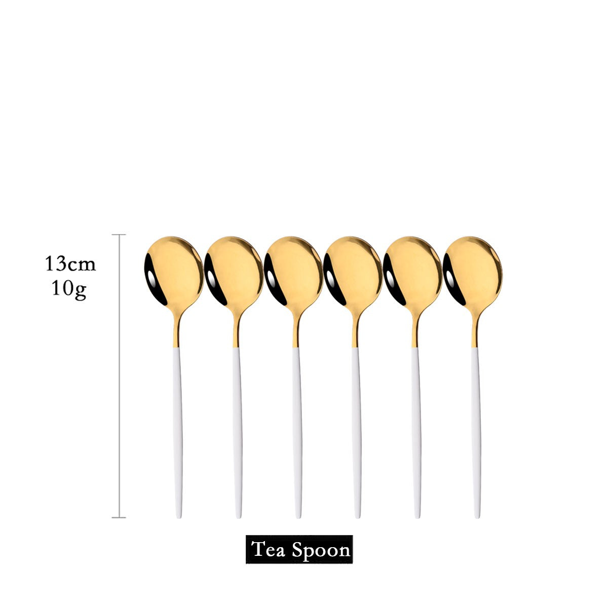 6Pcs/Set Teaspoon Stainless Steel Flatware Colorful Cake Fruit Spoons Dessert Small Coffee Spoon Snack Kitchen Dinnerware Tools