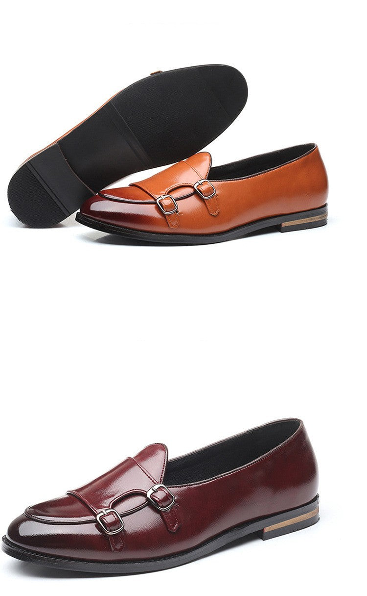 Man Shoes Leather Loafers designer Fashion Slip-on Casual Comfortable Double Monk Dress Shoe