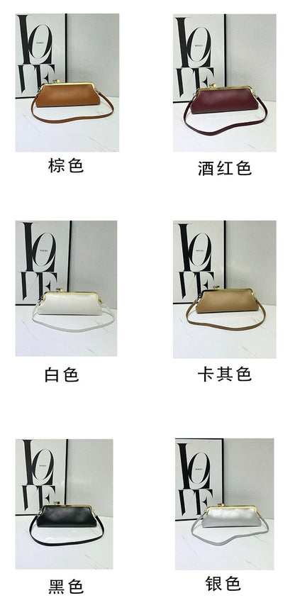 Fashion Long Clutch Bag for Women Luxury Designer Kiss Clip Handbags Luxury Pu Leather Underarm Shoulder Bags Trend Party Purses