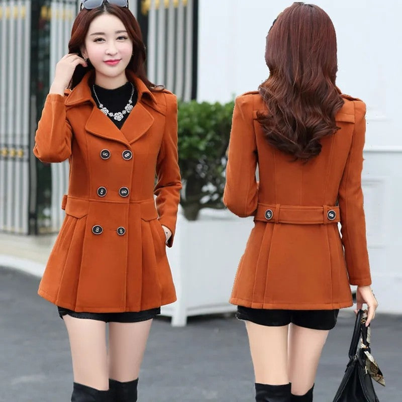 Women's Suit Woolen Coat 2024 Autumn Winter Age Reduction Elegant Ladies Wool Coat Appear Thin Fashion Short Lady Outerwear