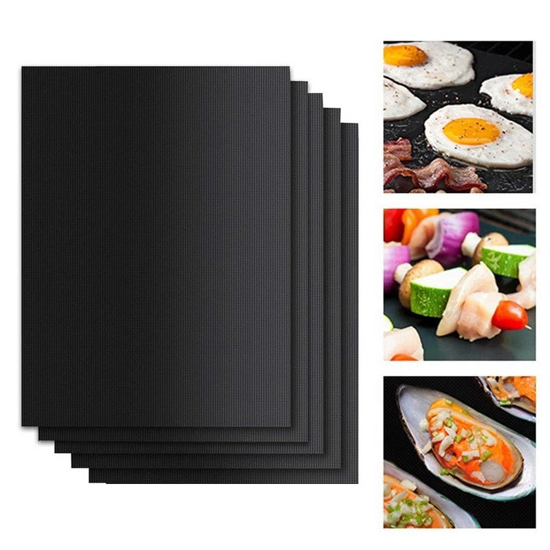 Non stick BBQ Grill Mat 40*33cm Party Mat Black Barbecue Plate Cooking Grilling Sheet Heat Resistance Easily Clean Kitchen Tools