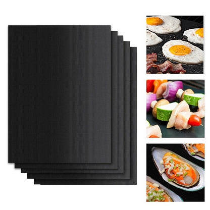 Non stick BBQ Grill Mat 40*33cm Party Mat Black Barbecue Plate Cooking Grilling Sheet Heat Resistance Easily Clean Kitchen Tools